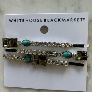 White House Black Market Turquoise and Silver Hair Accessories